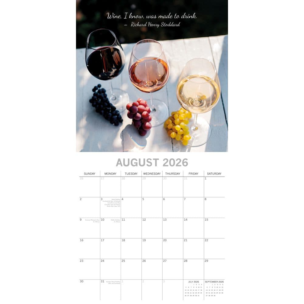 Wine 2026 Wall Calendar Third Alternate Image