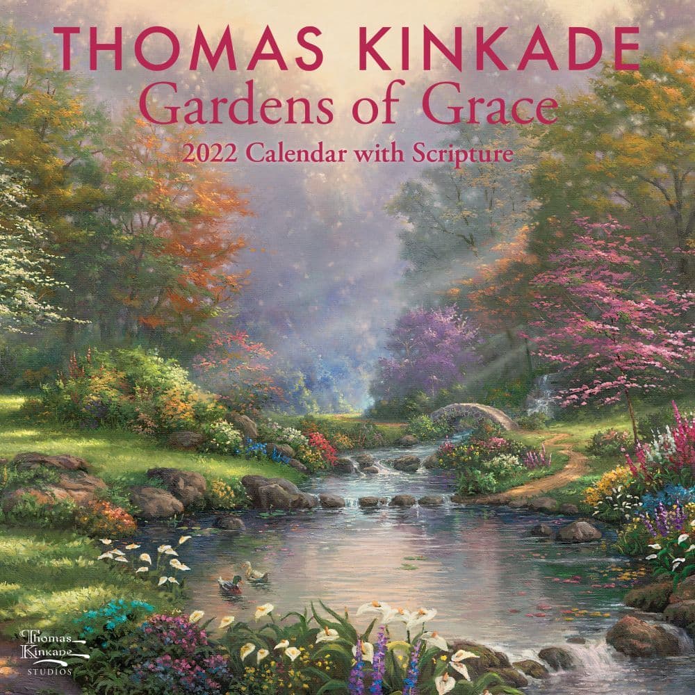 Thomas Kinkade Gardens of Grace with Scripture 2022 Wall Calendar