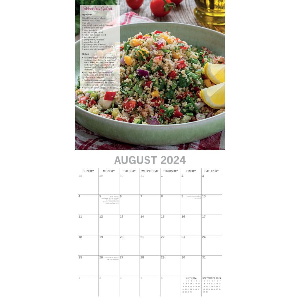 Tasty Vegetarian Recipes 2024 Wall Calendar
