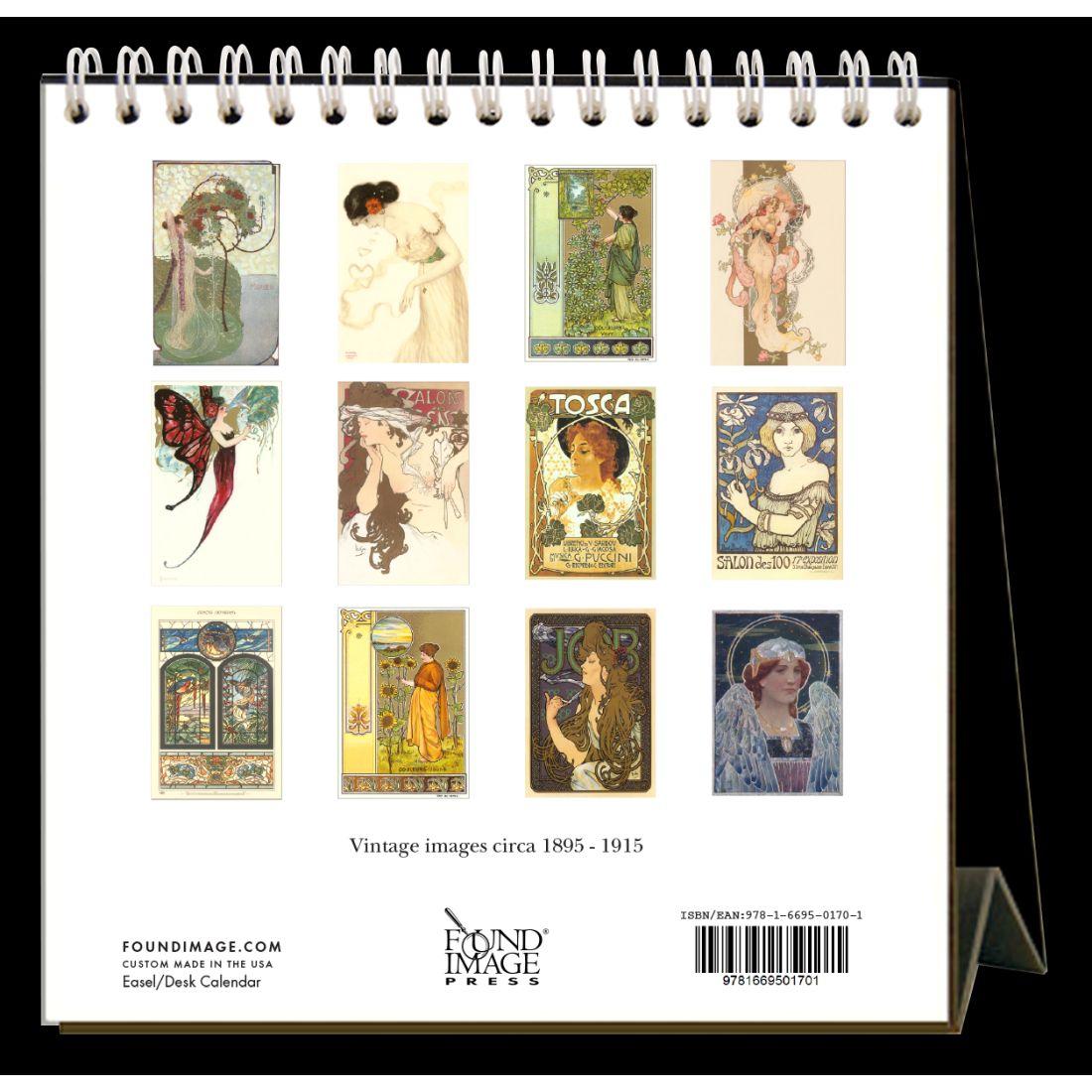 Art Nouveau 2024 Easel Desk Calendar
