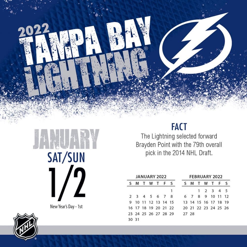 Lightning Schedule 2022 Nhl Tampa Bay Lightning 2022 Desk Calendar - Calendars.com
