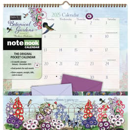 Botanical Gardens 2025 Note Nook Wall Calendar
