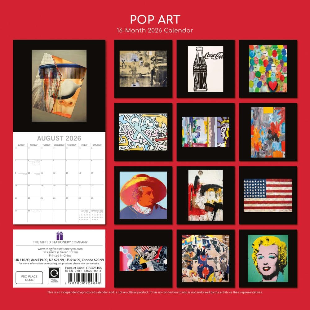 Pop Art 2026 Wall Calendar First Alternate Image