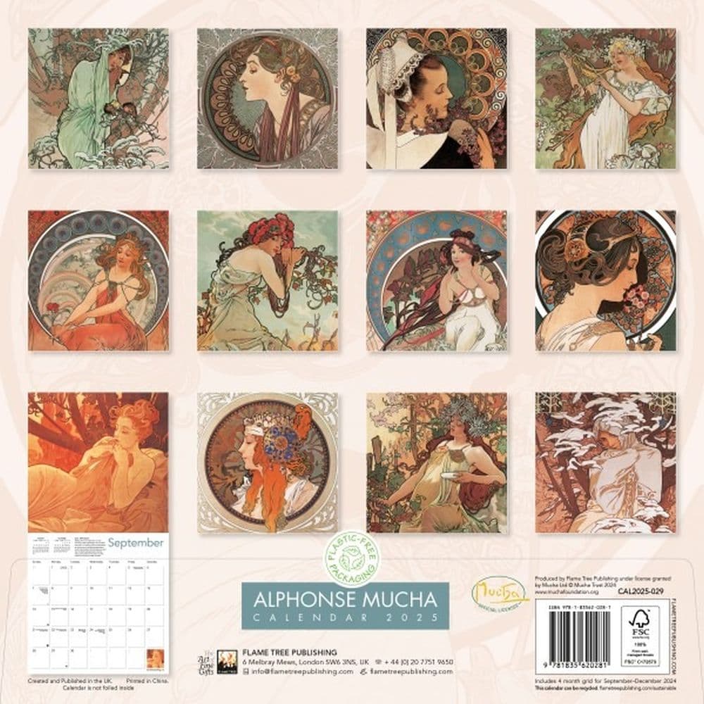 Mucha 2025 Wall Calendar First Alternate Image