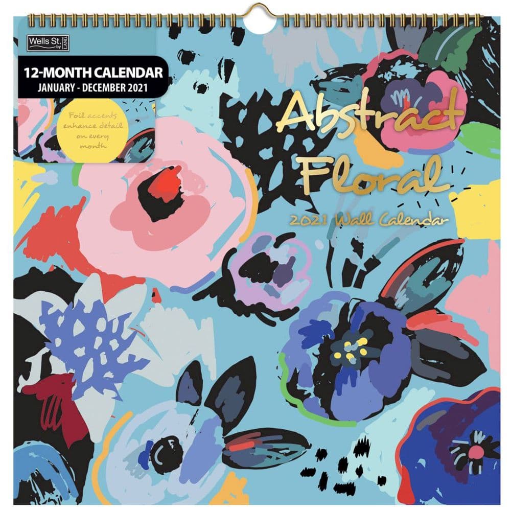 Abstract Floral Spiral Calendar