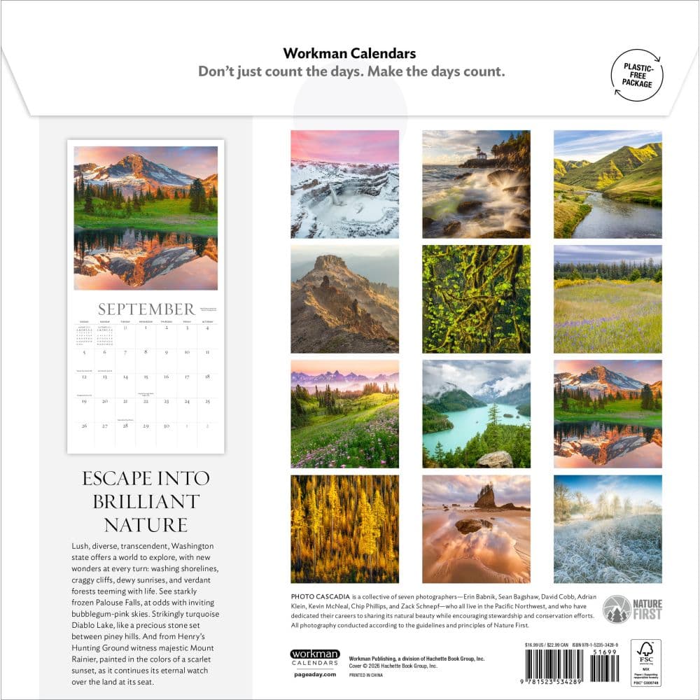 Washington Evergreen 2027 Wall Calendar First Alternate Image