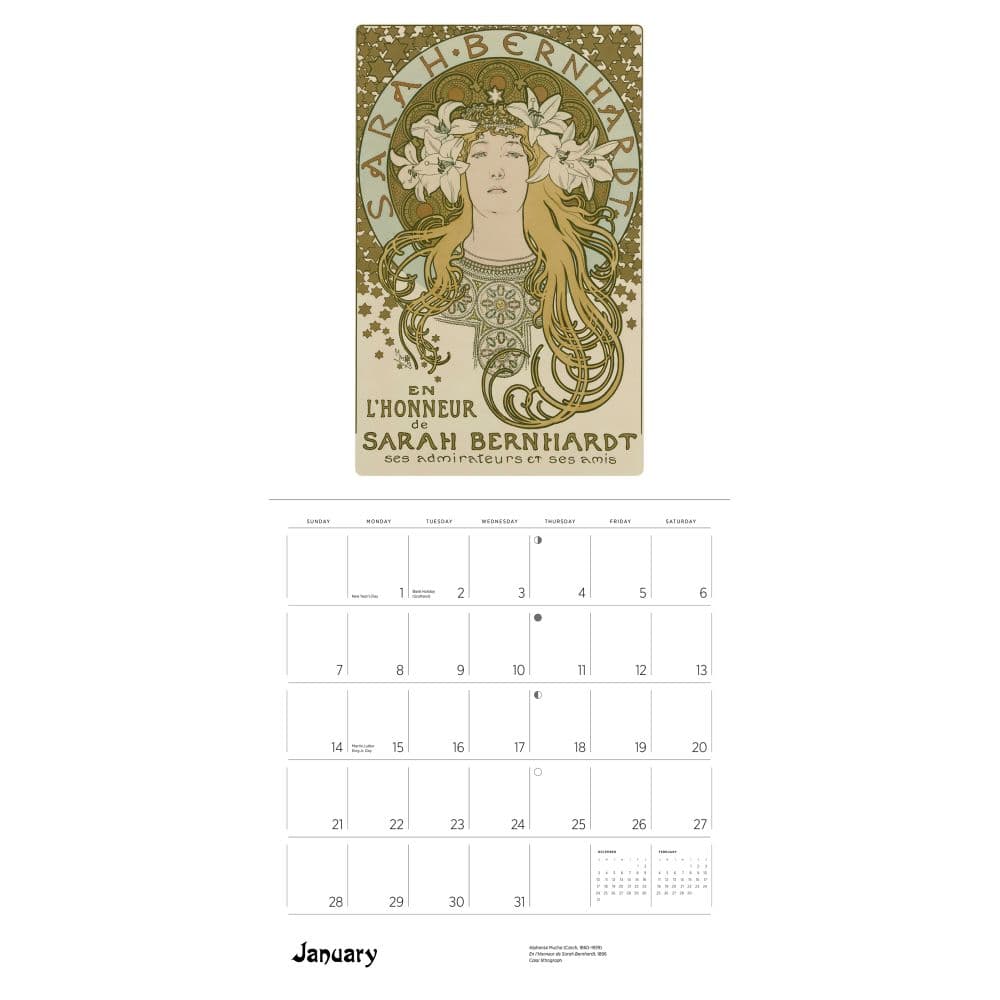 Mucha 2024 Wall Calendar