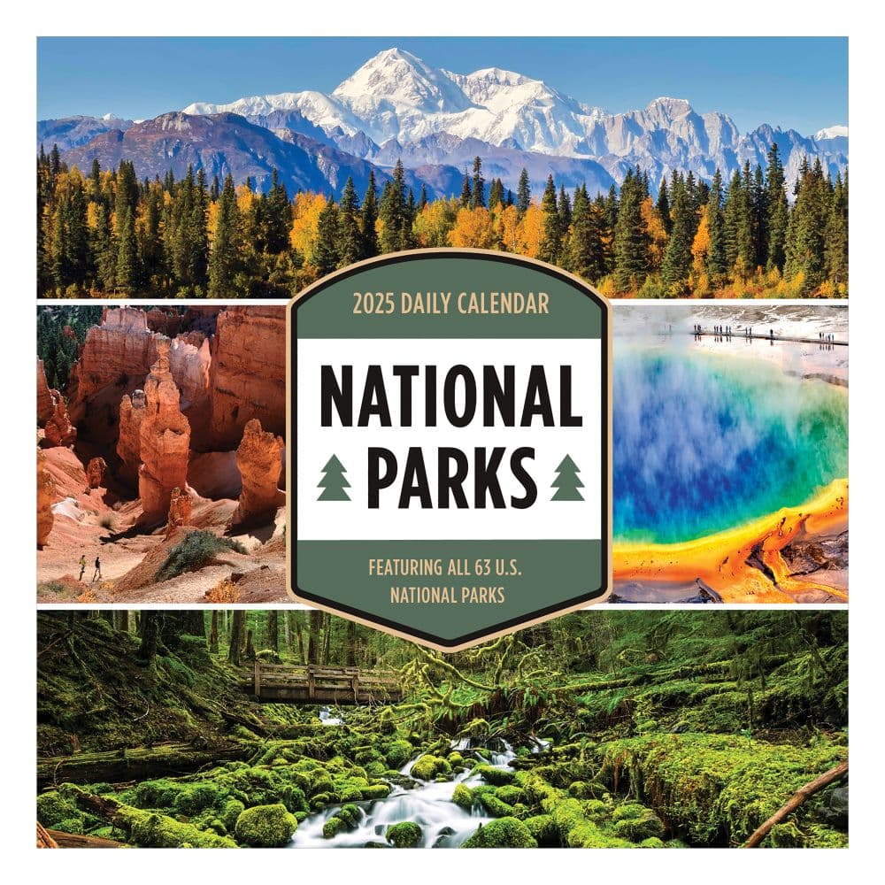 National Parks 2025 Desk Calendar front of box