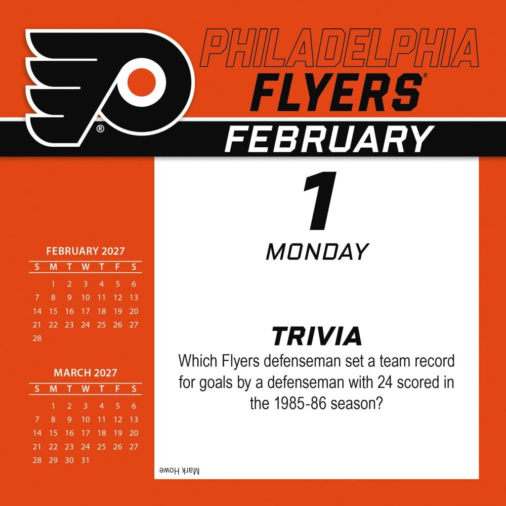 NHL Philadelphia Flyers 2027 Desk Calendar Second Alternate Image
