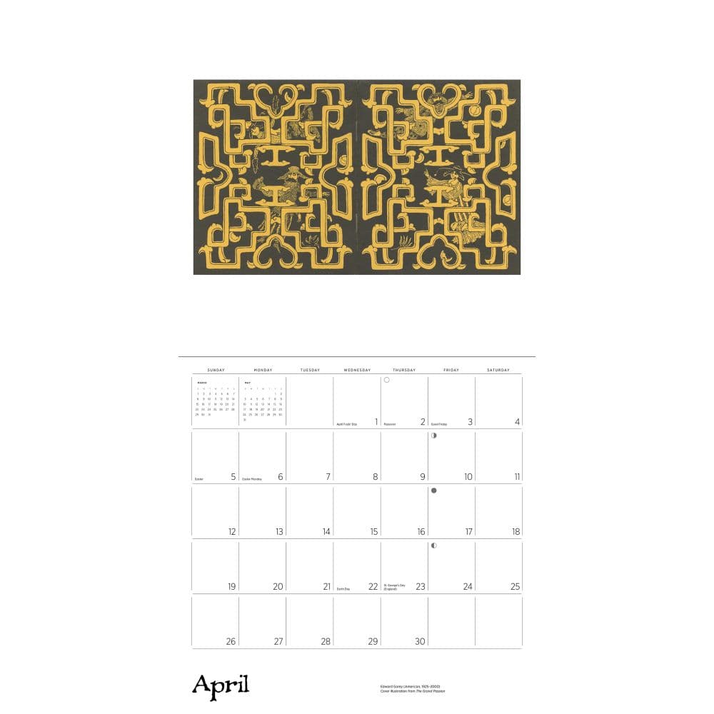 Edward Gorey 2026 Wall Calendar Fifth Alternate Image
