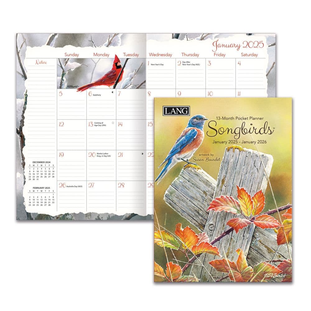 Songbirds 2025 Monthly Pocket Planner by Susan Bourdet_ALT1