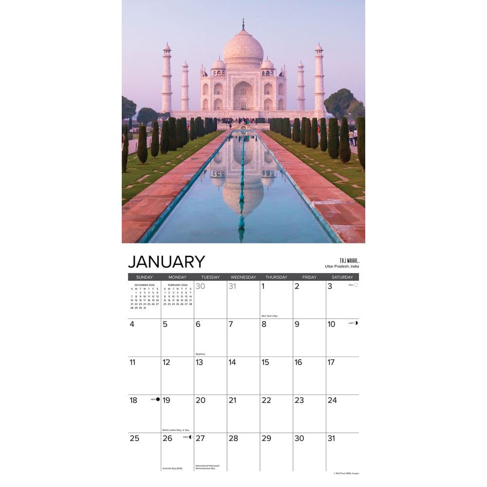 Wonders Of The World 2026 Wall Calendar Second Alternate Image