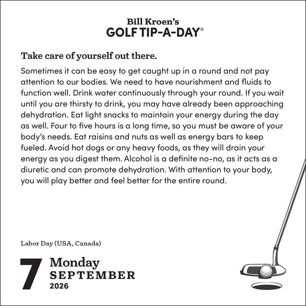 Golf Tip a Day 2026 Desk Calendar Third Alternate Image