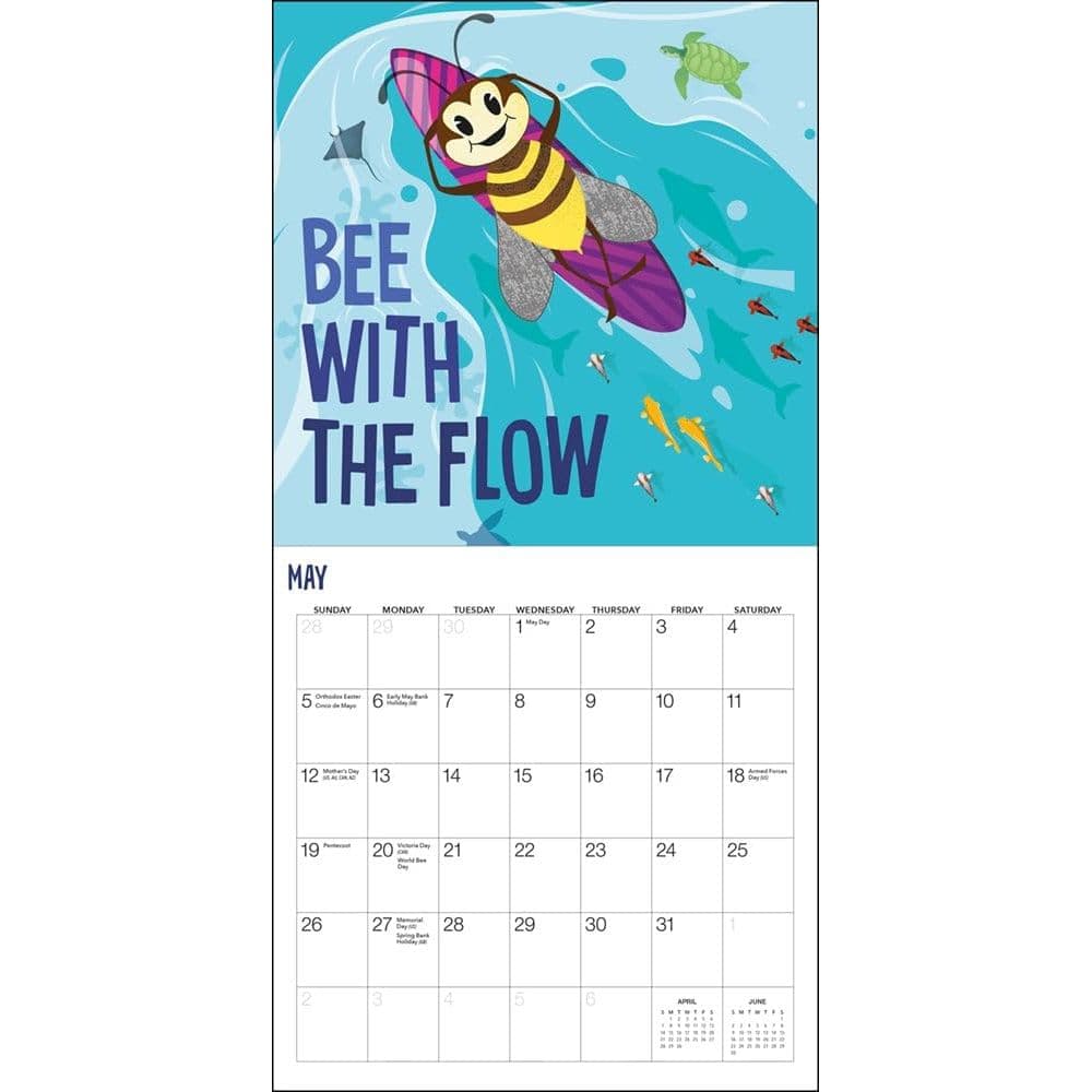 Bee Happy Mini Wall Calendar Second Alternate Image width=&quot;1000&quot; height=&quot;1000&quot;