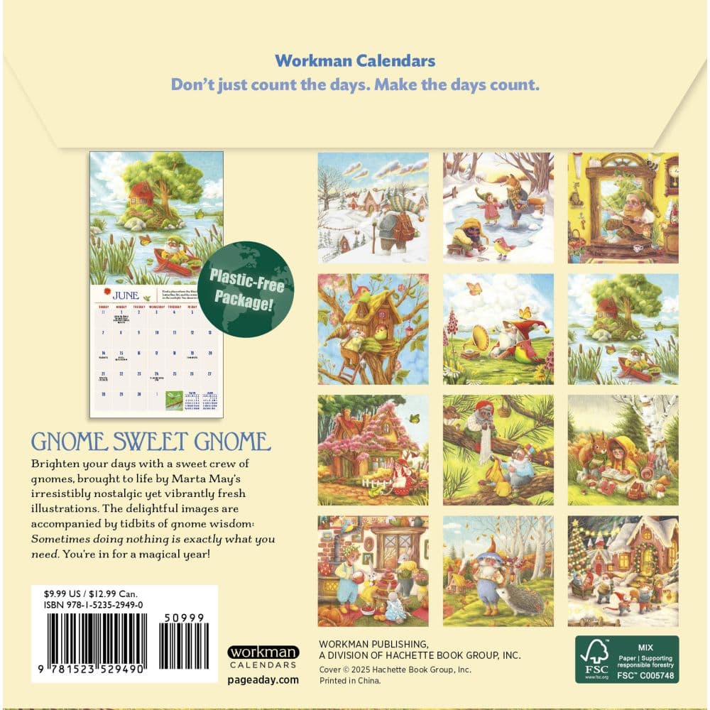 Gnome Life 2026 Mini Wall Calendar First Alternate Image