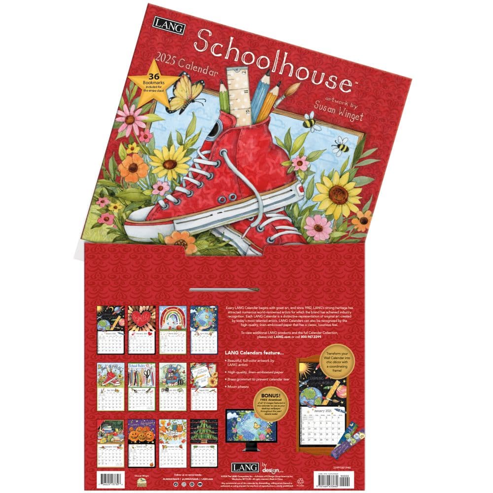 Schoolhouse by Susan Winget 2025 Wall Calendar