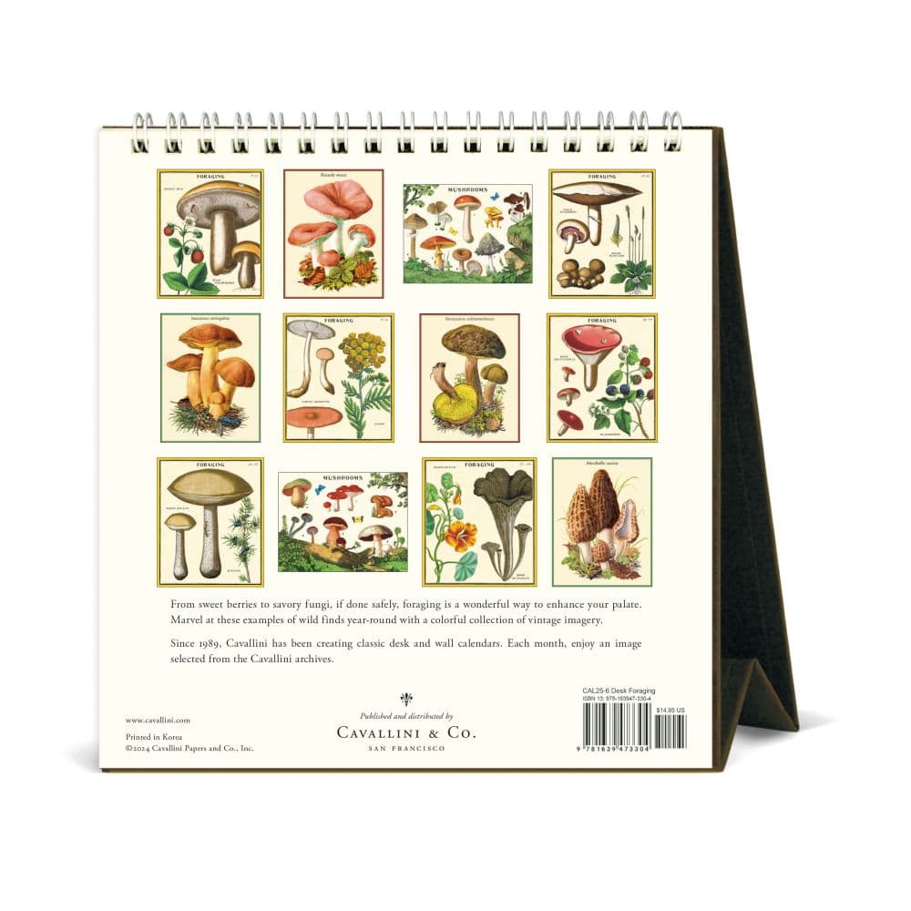 Mushrooms 2025 Easel Desk Calendar