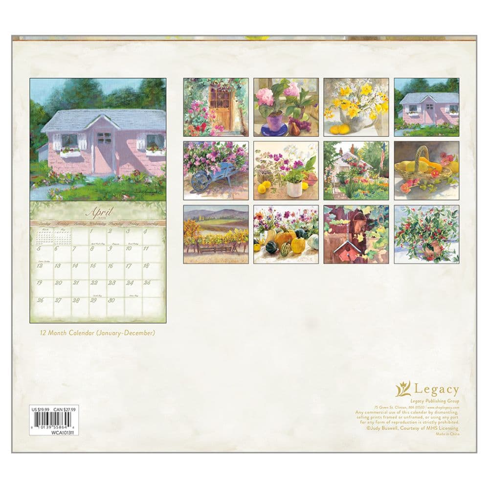 Watercolors by Judy Buswell 2026 Wall Calendar First Alternate Image