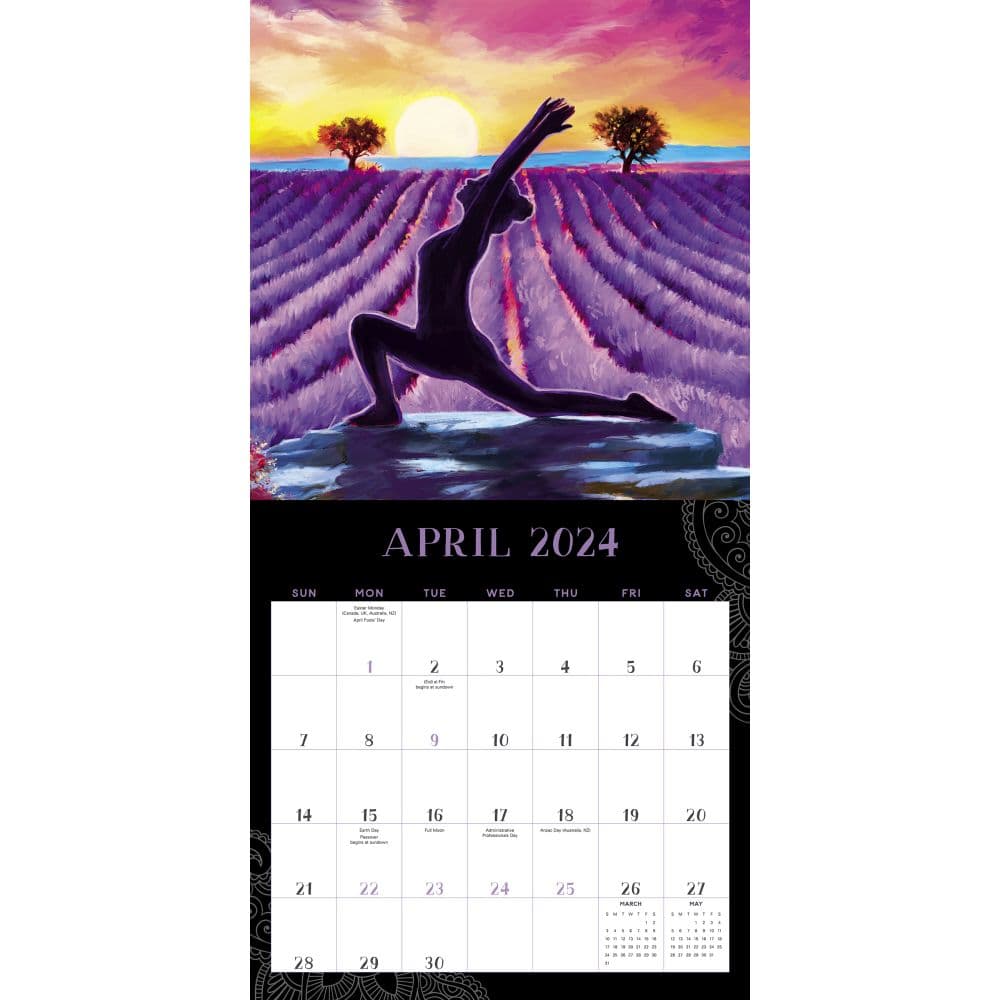 Yoga Silhouettes 2024 Wall Calendar