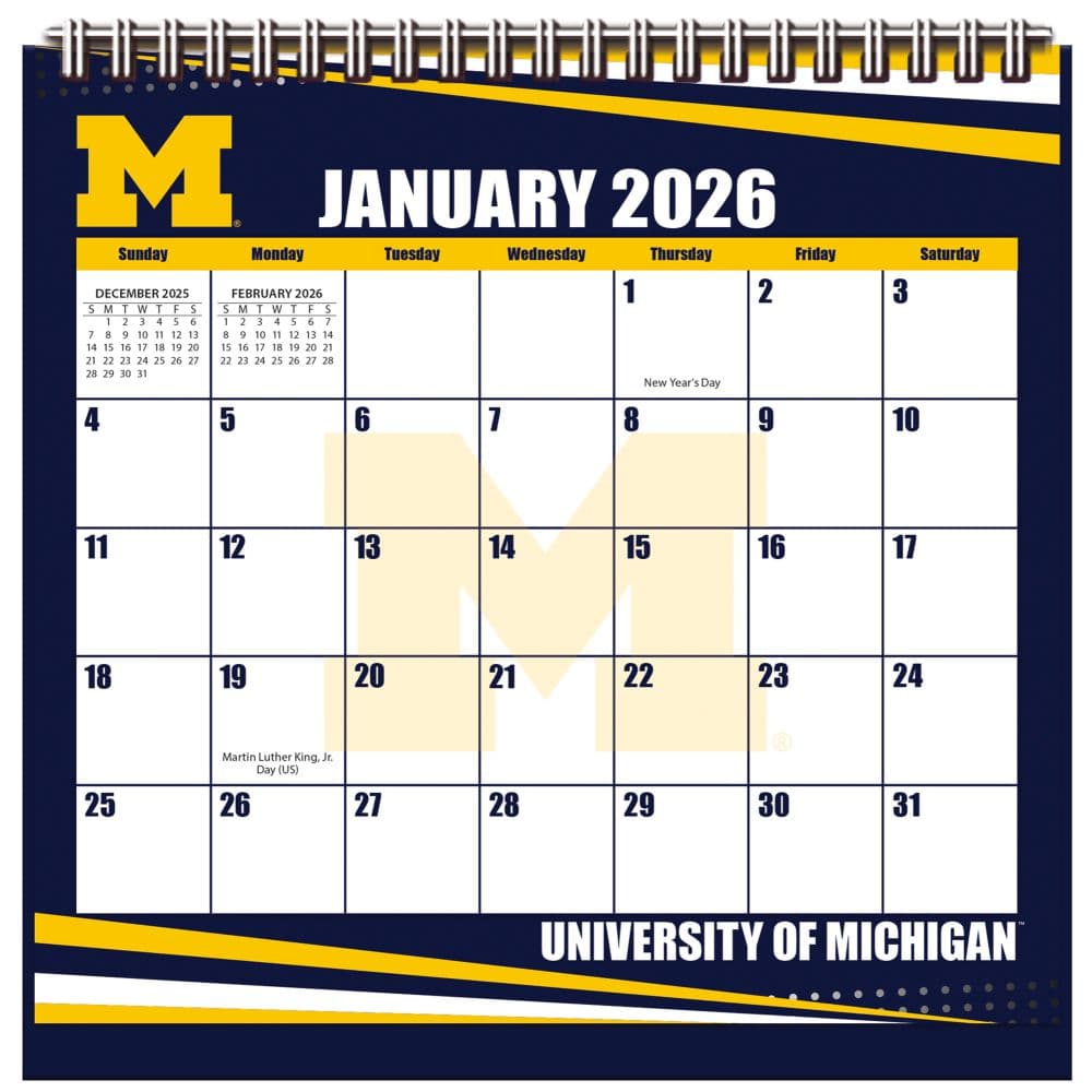 Michigan Wolverines 2026 Easel Desk Calendar Main Product Image
