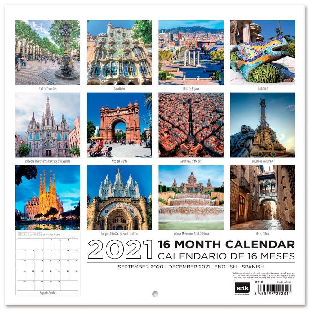 Barcelona Bilingual 2021 Wall Calendar (SPANISH ...
