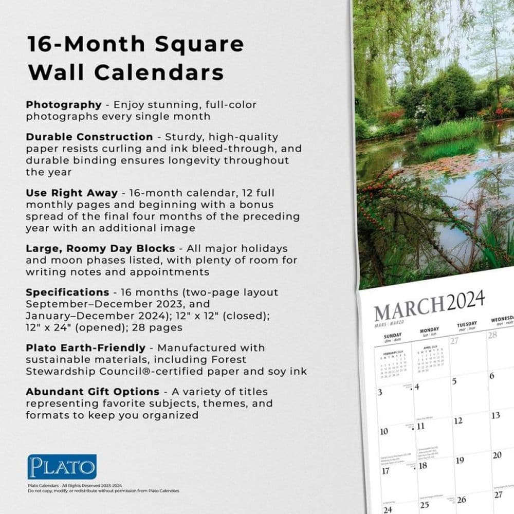 Monets Garden 2024 Wall Calendar Fourth Alternate Image width=&quot;1000&quot; height=&quot;1000&quot;