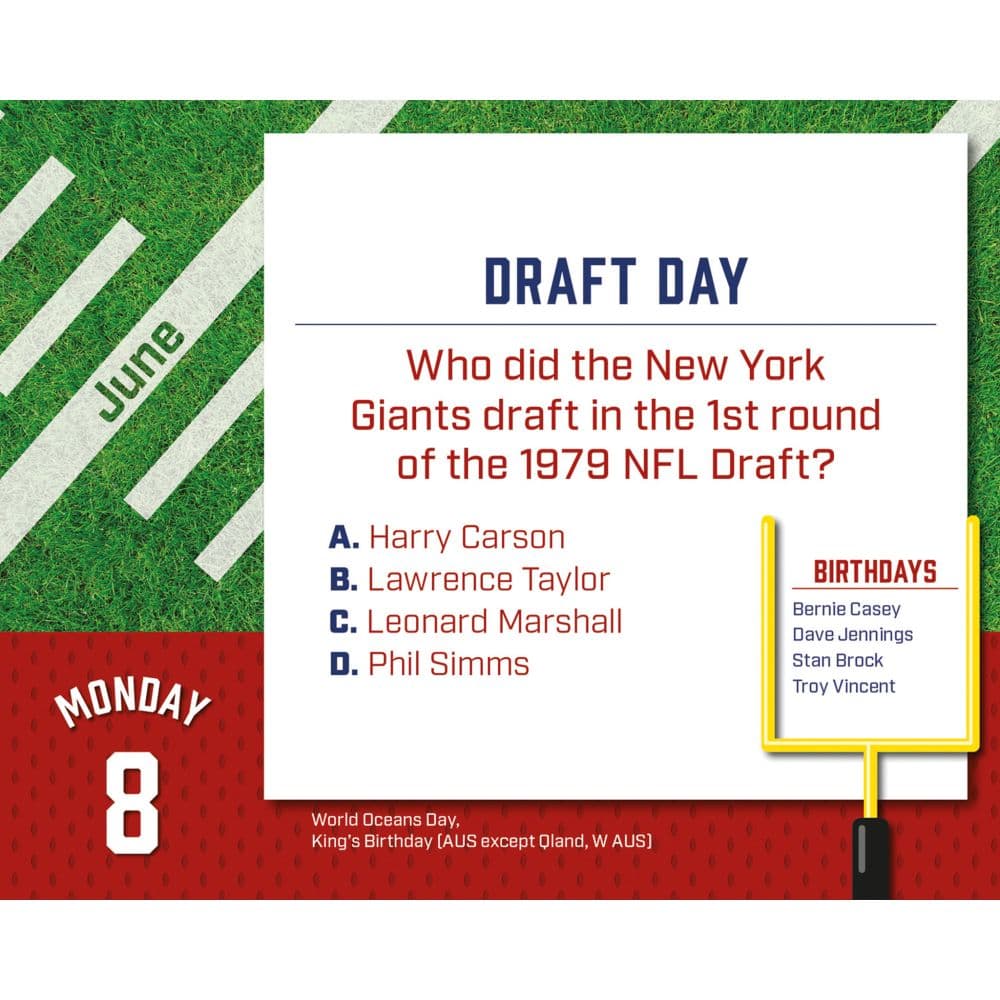 Football Trivia 2026 Desk Calendar Fourth Alternate Image