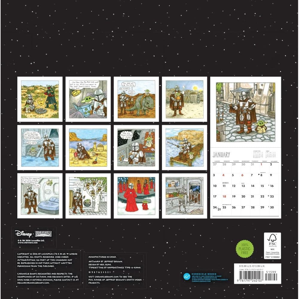 Mandalorian &amp; Child 2027 Wall Calendar First Alternate Image