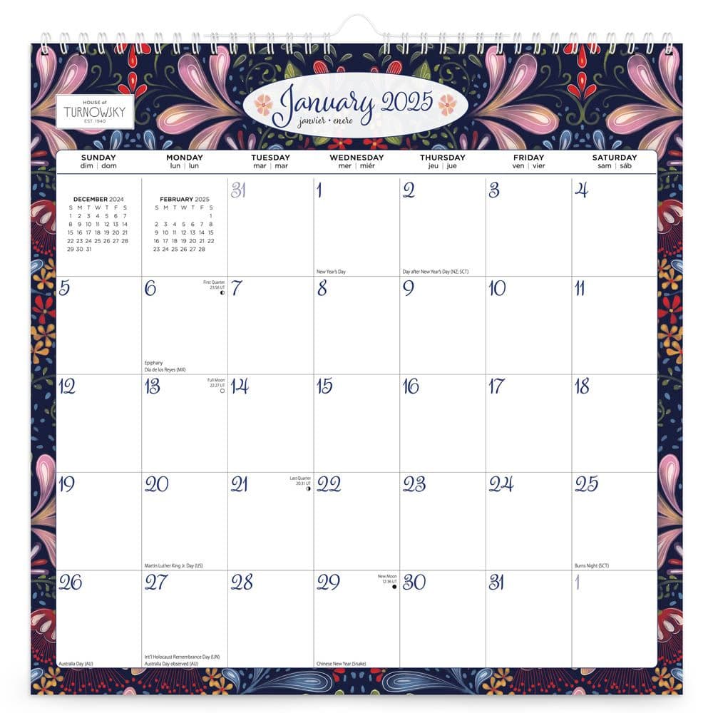 House of Turnowsky Spiral 2025 Wall Calendar