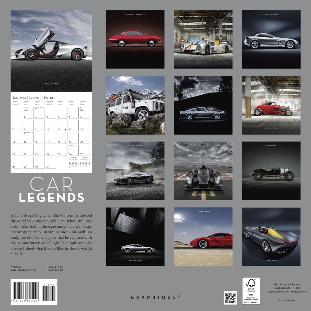 Car Legends 2024 Wall Calendar First Alternate Image width=&quot;1000&quot; height=&quot;1000&quot;