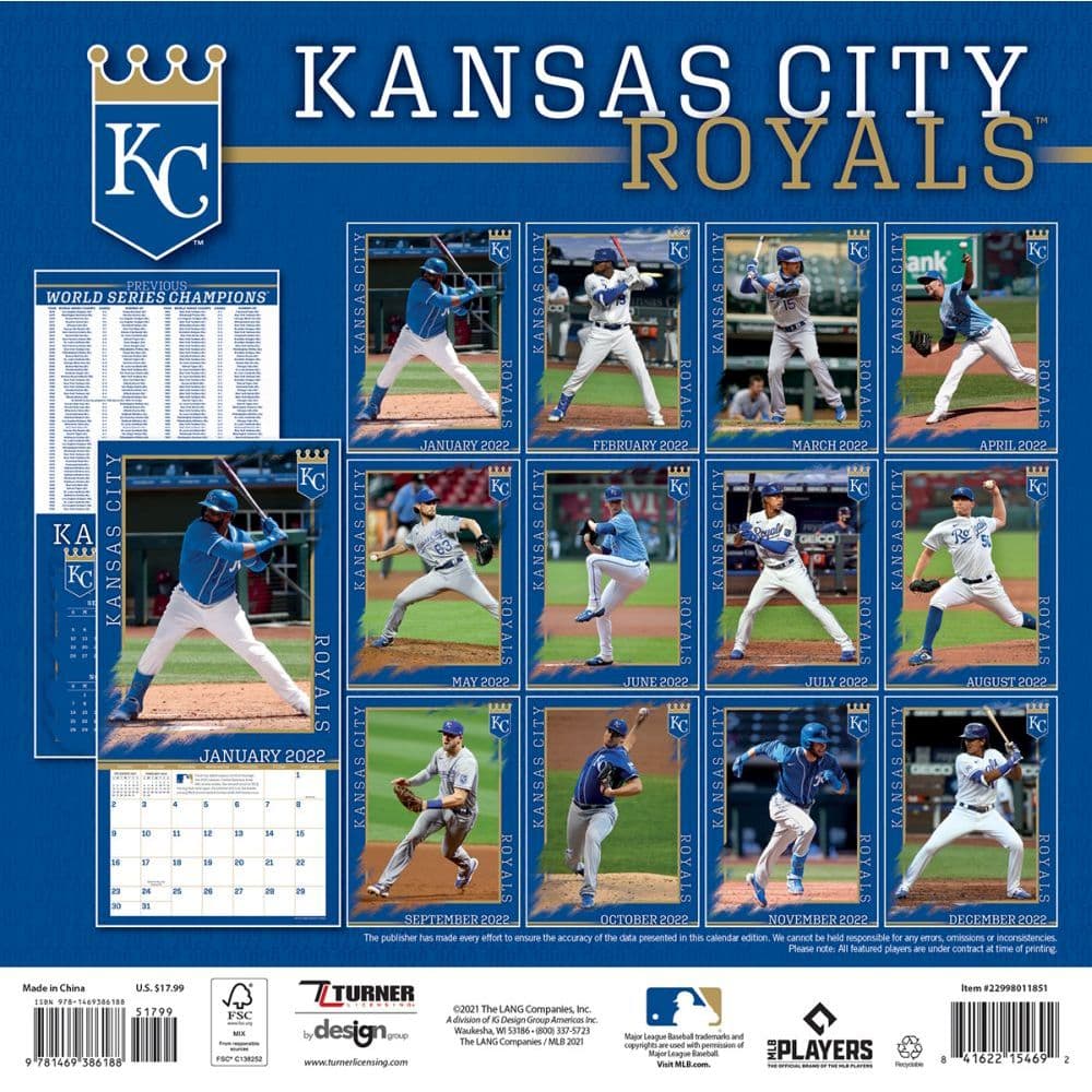 Royals 2022 Schedule Mlb Kansas City Royals 2022 Wall Calendar - Calendars.com