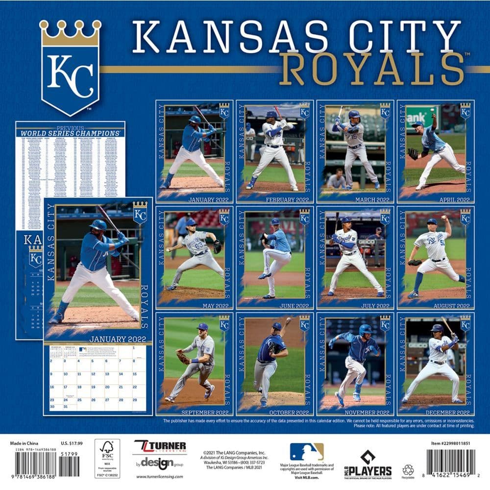 Kansas City Royals Schedule 2022 Mlb Kansas City Royals 2022 Wall Calendar - Calendars.com