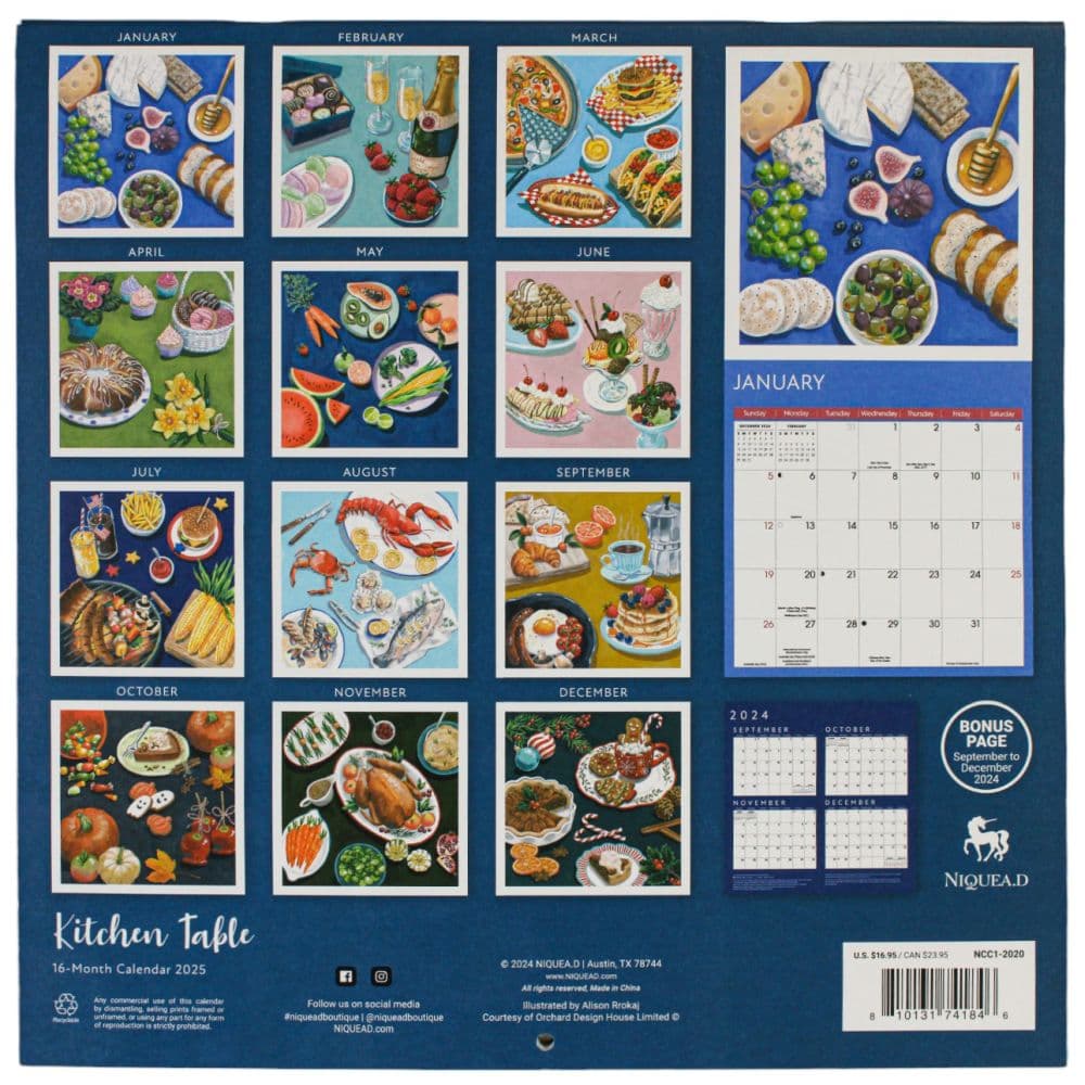 Kitchen Table 2025 Wall Calendar First Alternate Image