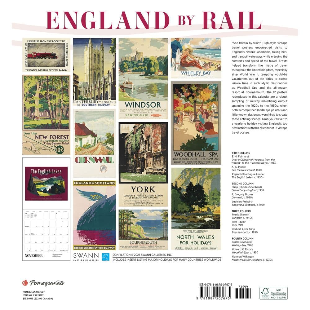 England by Rail 2024 Wall Calendar_ALT1