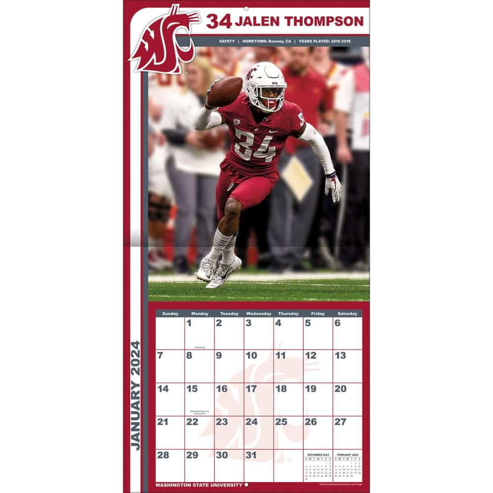 COL Washington State Cougars 2024 Wall Calendar