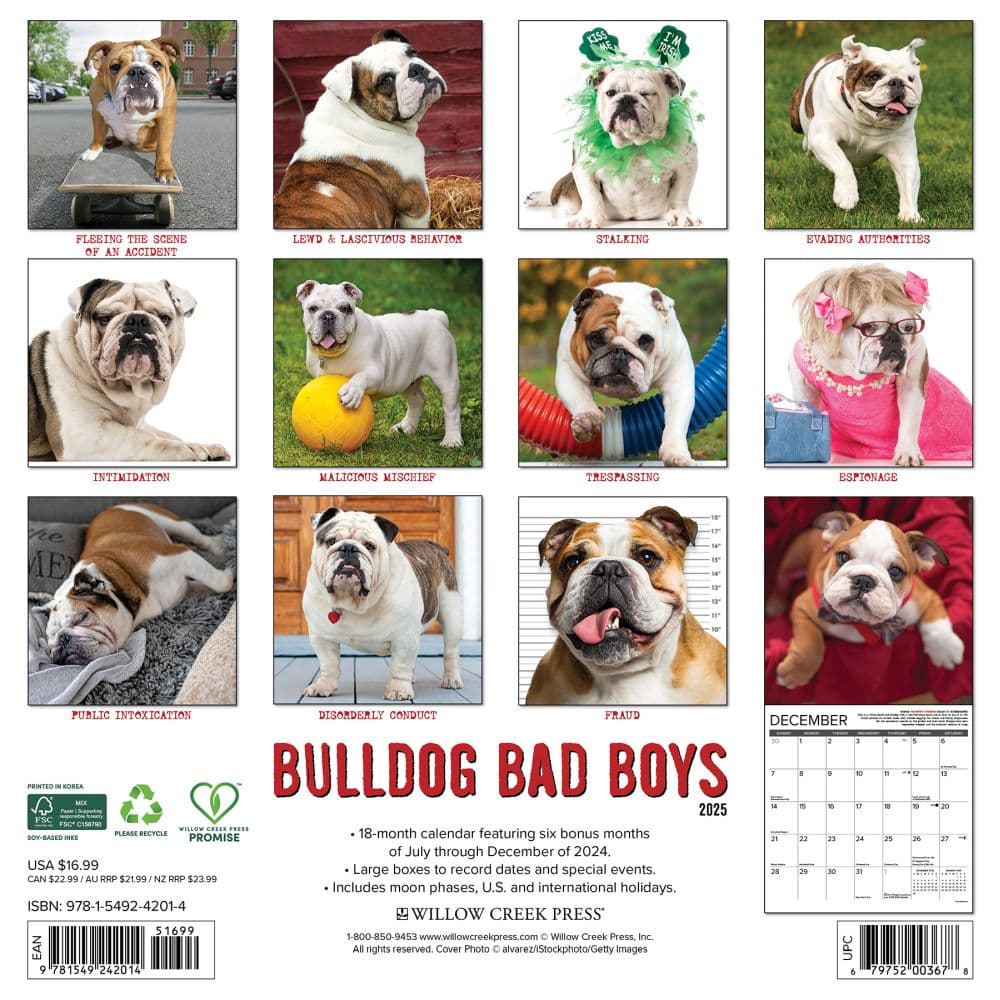 Just Bulldog Bad Boys 2025 Wall Calendar First Alternate Image width=&quot;1000&quot; height=&quot;1000&quot;