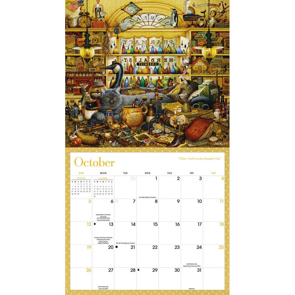 Wysocki Cat Tales Deluxe 2025 Wall Calendar - Calendars.com
