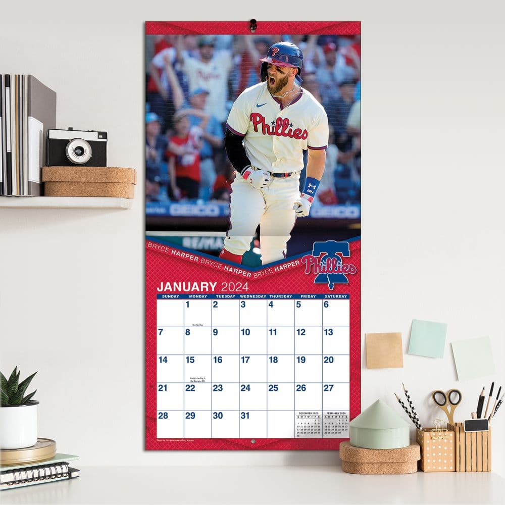 MLB Philadelphia Phillies 2024 Wall Calendar Fourth Alternate Image width=&quot;1000&quot; height=&quot;1000&quot;