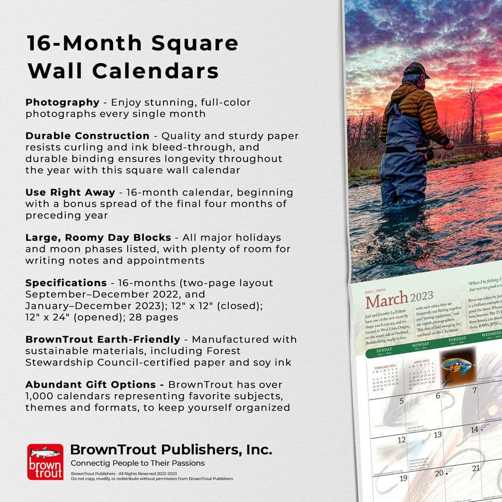 Fly Fishing Dreams 2023 Wall Calendar - Calendars.com