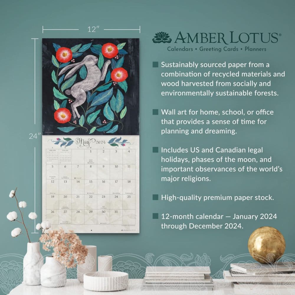 Flora and Fauna 2024 Wall Calendar