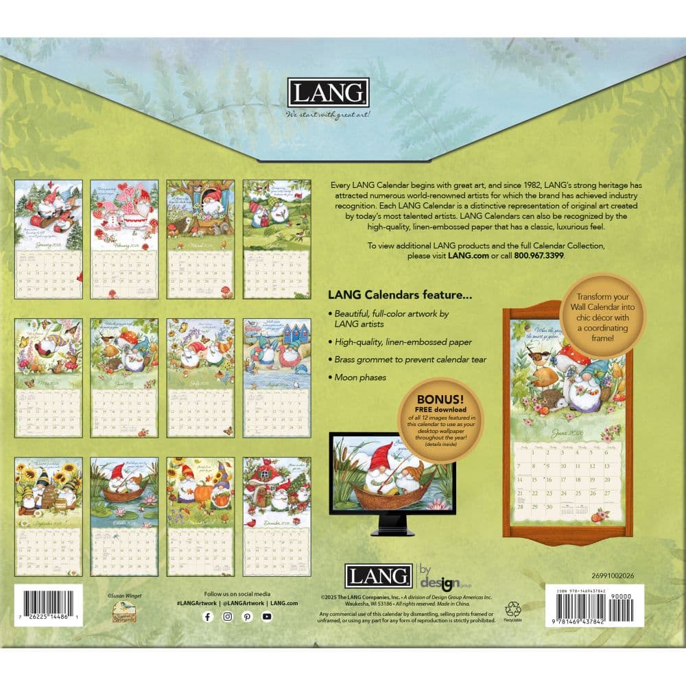 Gnome Sweet Gnome 2026 Wall Calendar by Susan Winget_ALT2