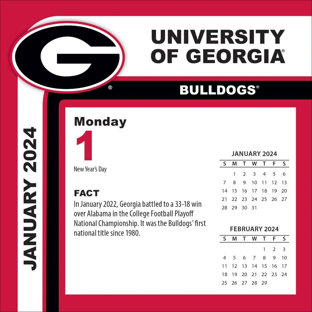 Georgia Bulldogs 2024 Desk Calendar Second Alternate Image width=&quot;1000&quot; height=&quot;1000&quot;