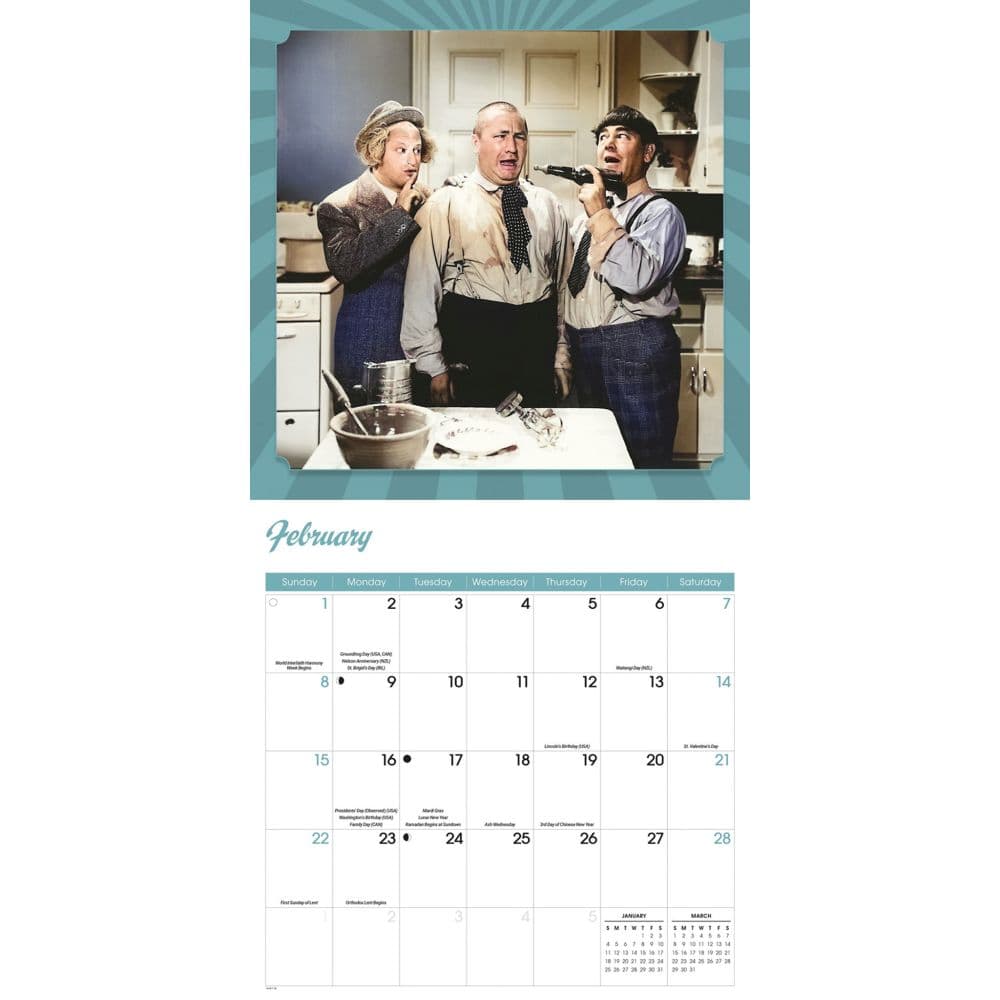 Three Stooges 2026 Wall Calendar Second Alternate Image