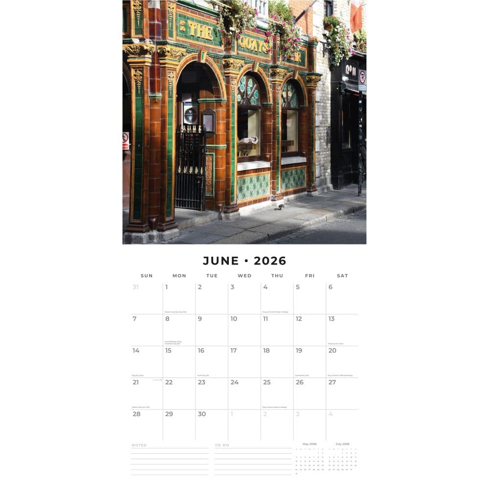 Dublin Pubs 2026 Wall Calendar Second Alternate Image