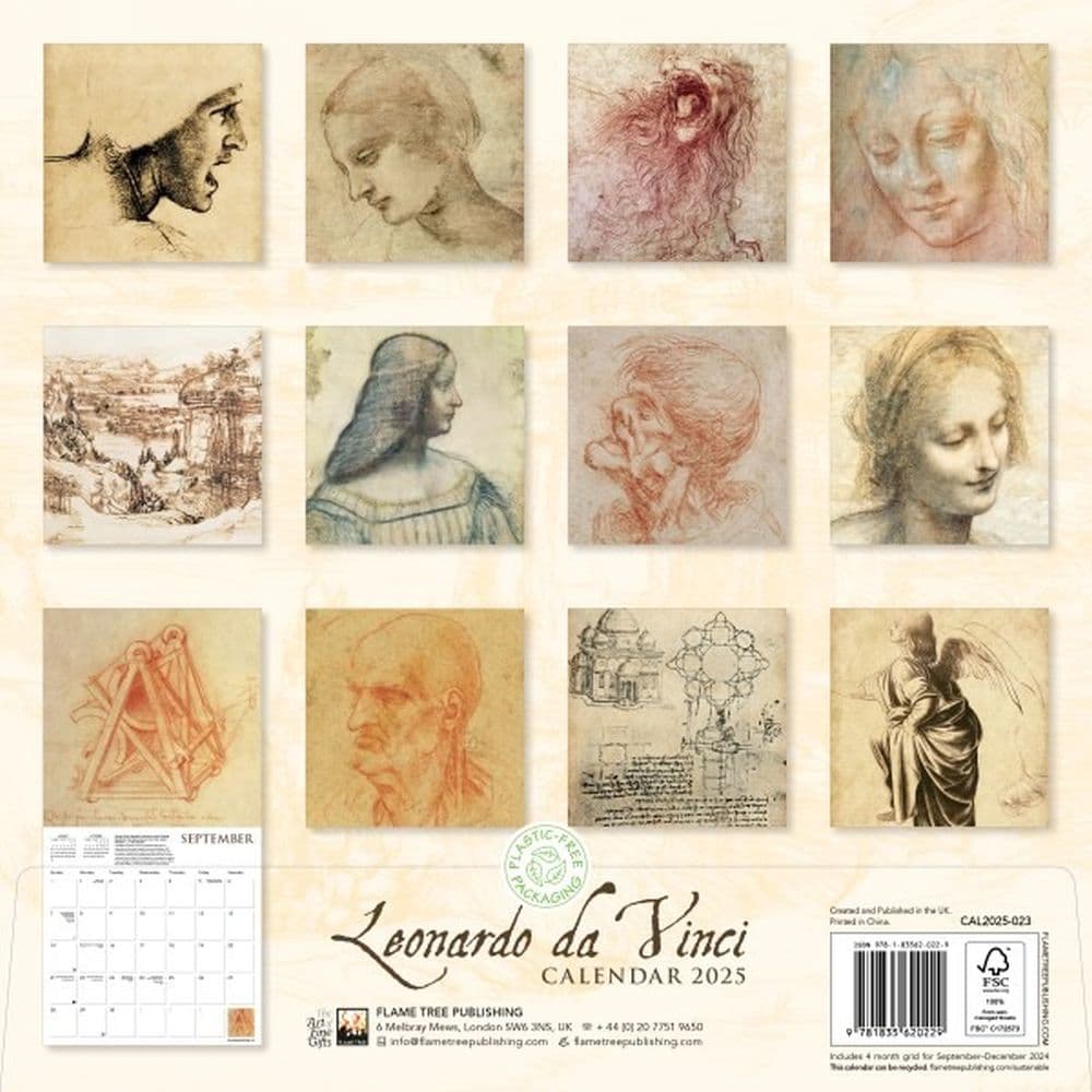 Leonardo Da Vinci 2025 Wall Calendar First Alternate Image