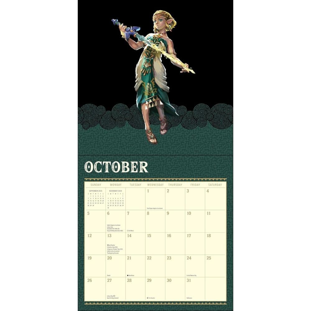 Legend of Zelda 2025 Wall Calendar Fourth Alternate Image width=&quot;1000&quot; height=&quot;1000&quot;