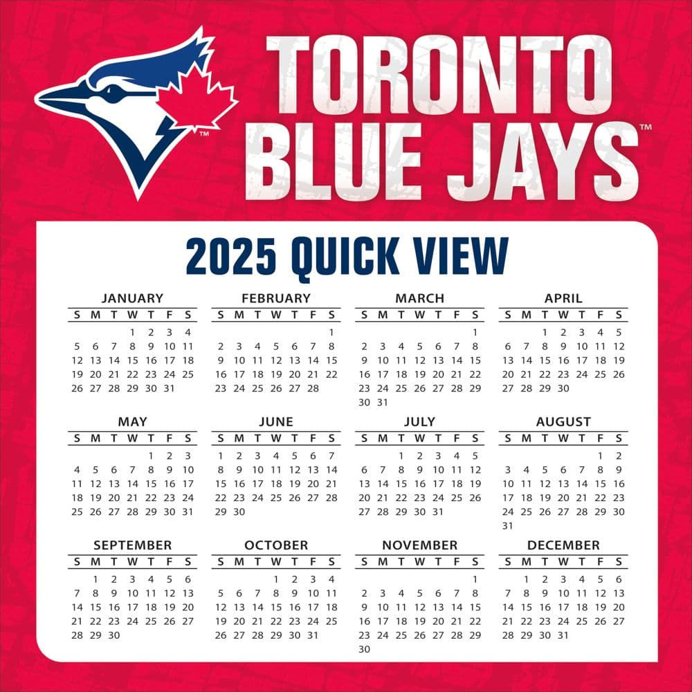 MLB Toronto Blue Jays 2025 Desk Calendar Third Alternate Image