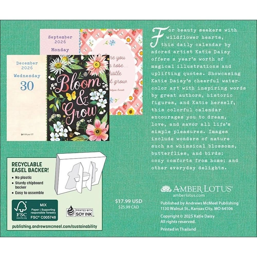 Katie Daisy Just Bloom 2026 Desk Calendar First Alternate Image