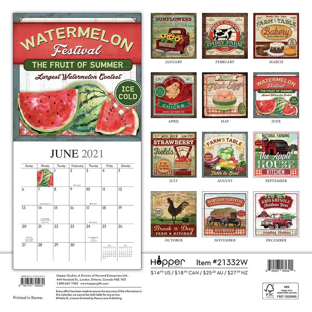 Farmers Market Wall Calendar - Calendars.com