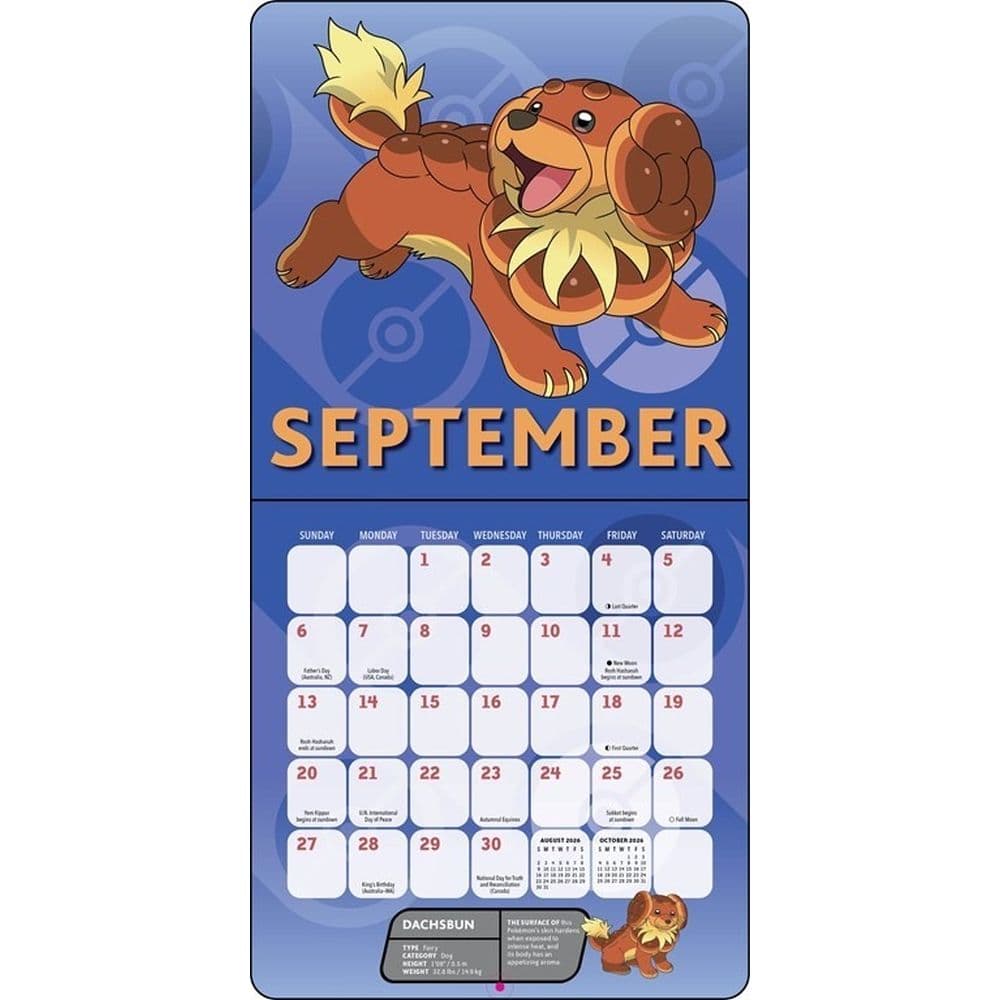 Pokemon 2026 Mini Wall Calendar Fourth Alternate Image